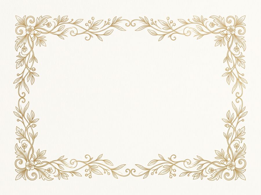 Hand-drawn gold vine border