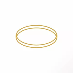 Gold line drawing of a slim bangle
