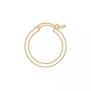 Gold line drawing of a hoop earring