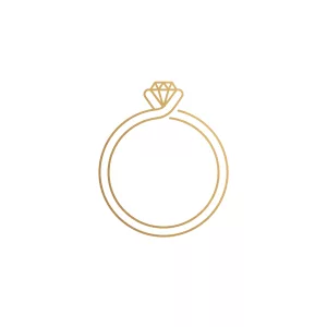 Gold line drawing of a solitaire ring