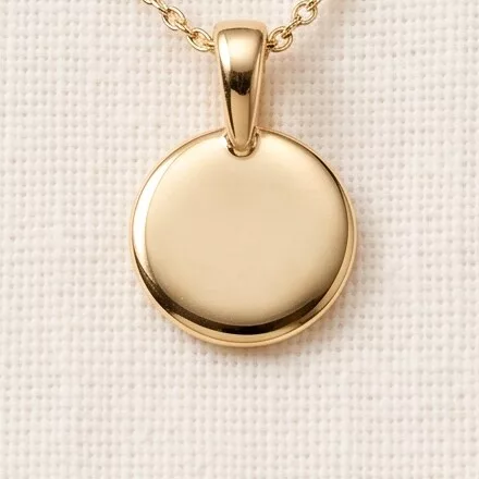 Preview of your engraving on the Soleil Medallion Necklace disc